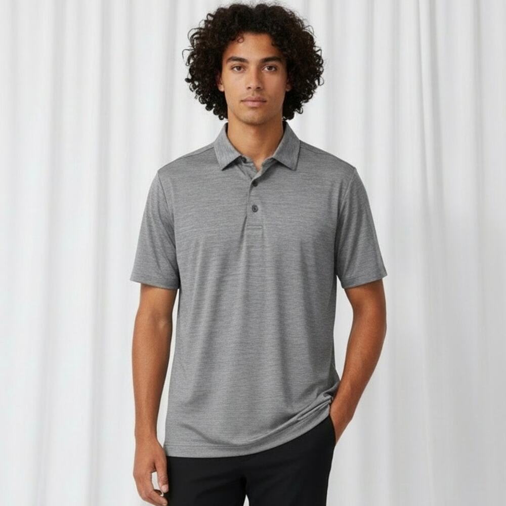 FootJoy Men's Golf Polo Shirt Size Medium Gray‎ Heather Short Sleeve Athletic